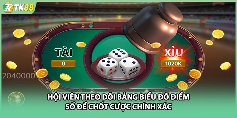 Hội viên theo dõi bảng biểu đồ điểm số để chốt cược chính xác