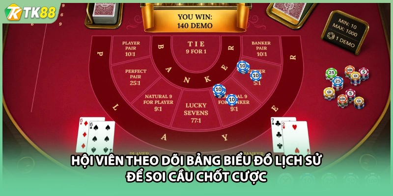 Hội viên theo dõi bảng biểu đồ lịch sử để soi cầu chốt cược