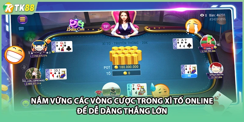 Nắm vững các vòng cược trong xì tố online để dễ dàng thắng lớn
